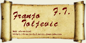 Franjo Toljević vizit kartica